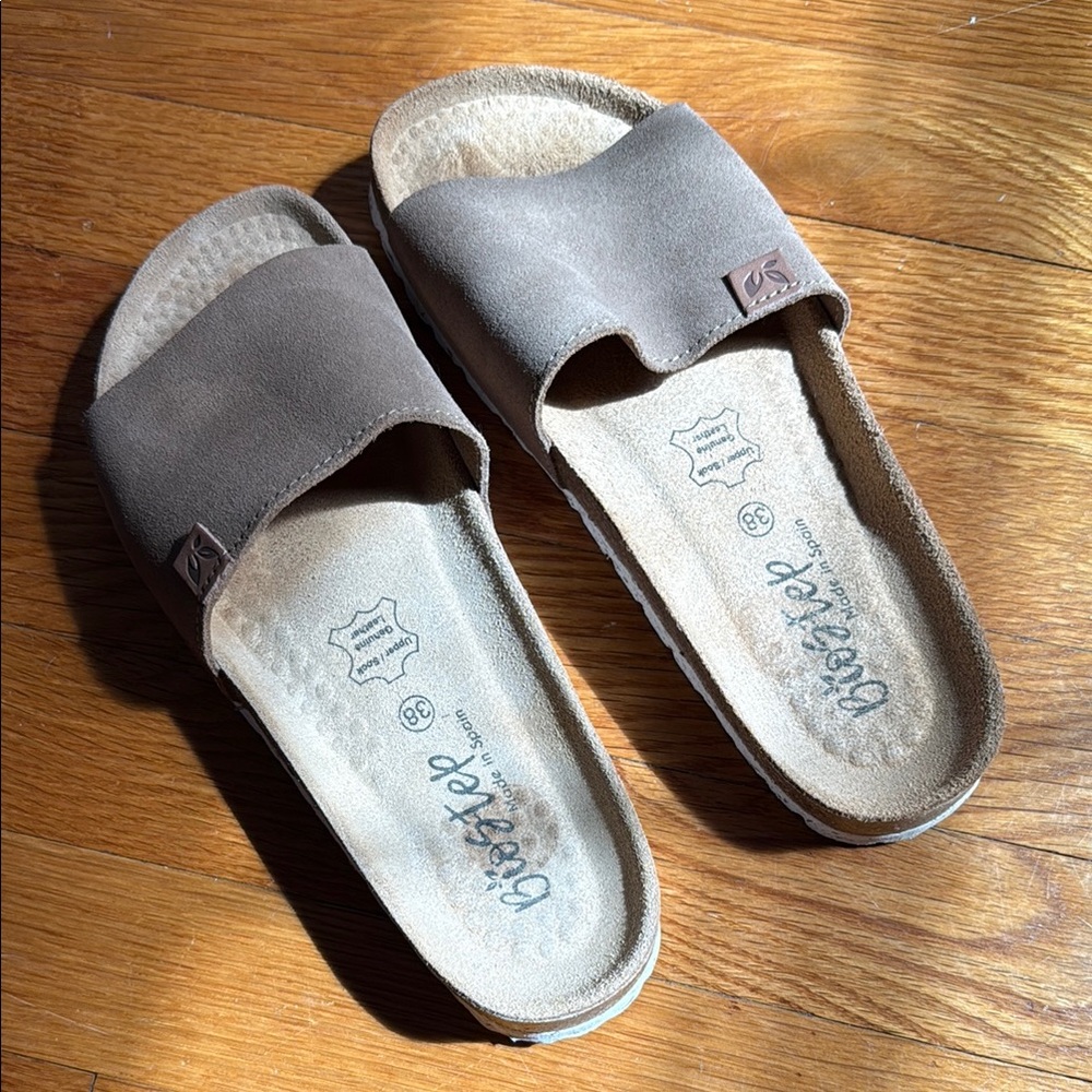Beek Brown Slide Sandals